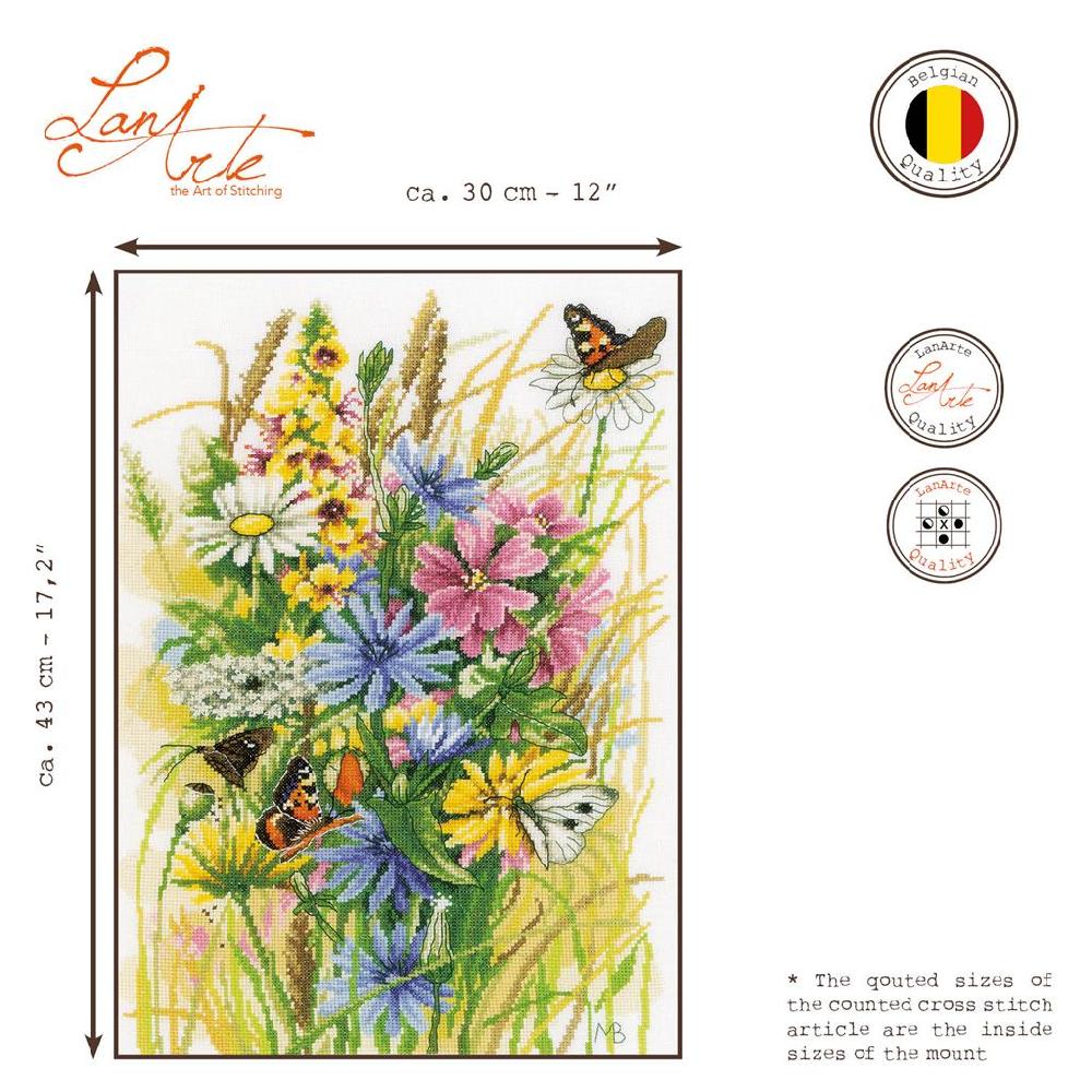 Lanarte Kit Au Point Compté Fleurs Sauvages Et Papillons