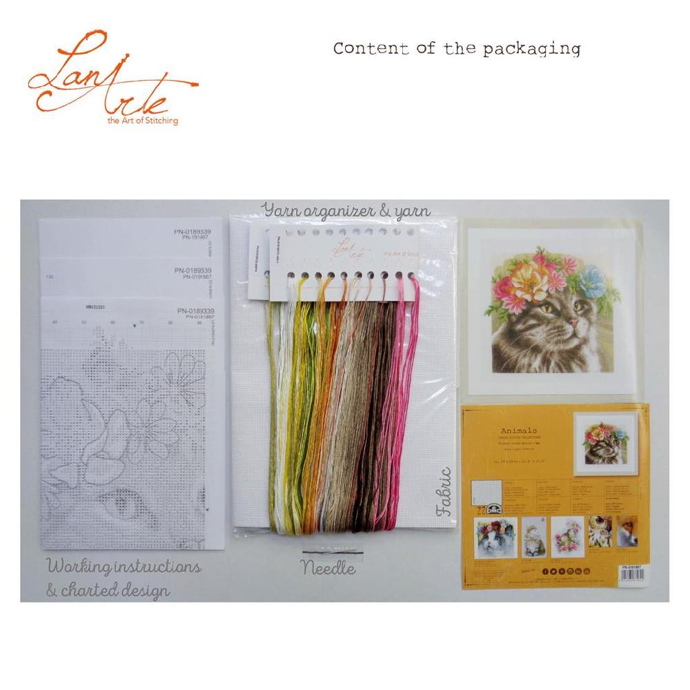 Lanarte Kit Au Point Compté Maine Coon Couronne De Fleurs