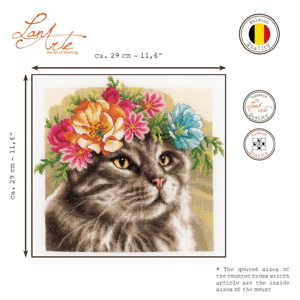 Lanarte Kit Au Point Compté Maine Coon Couronne De Fleurs