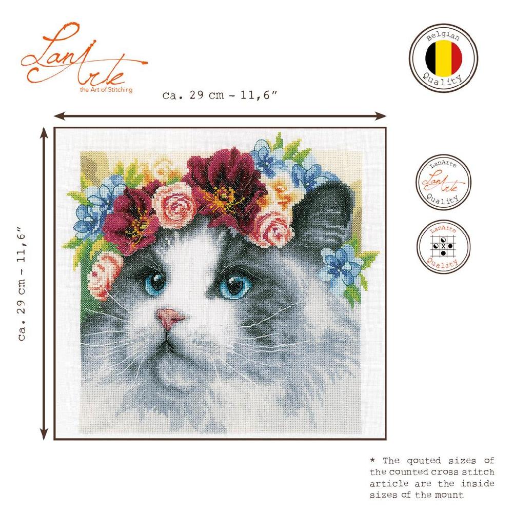 Lanarte Kit Au Point Compté Ragdoll Couronne De Fleurs