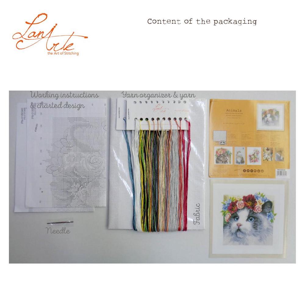 Lanarte Kit Au Point Compté Ragdoll Couronne De Fleurs