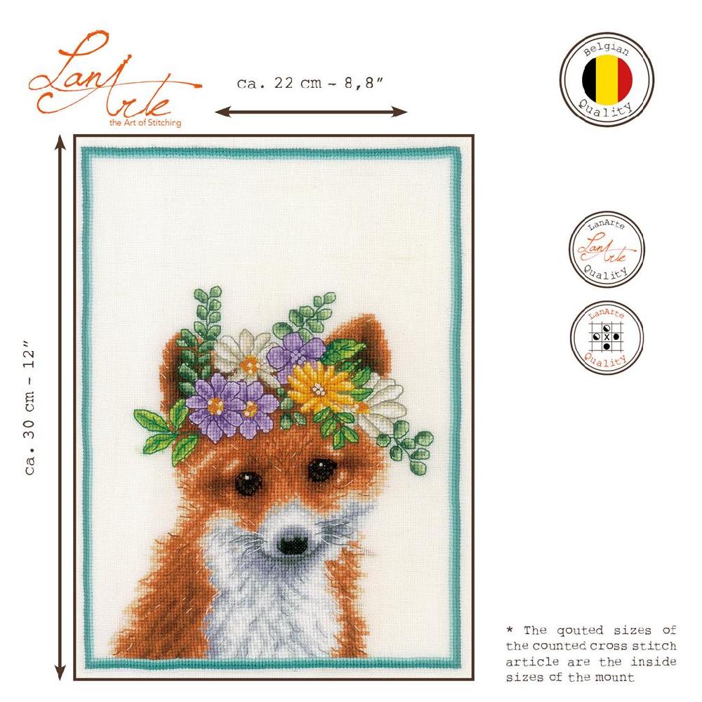 Lanarte Kit Au Point Compté Renard Couronne De Fleurs