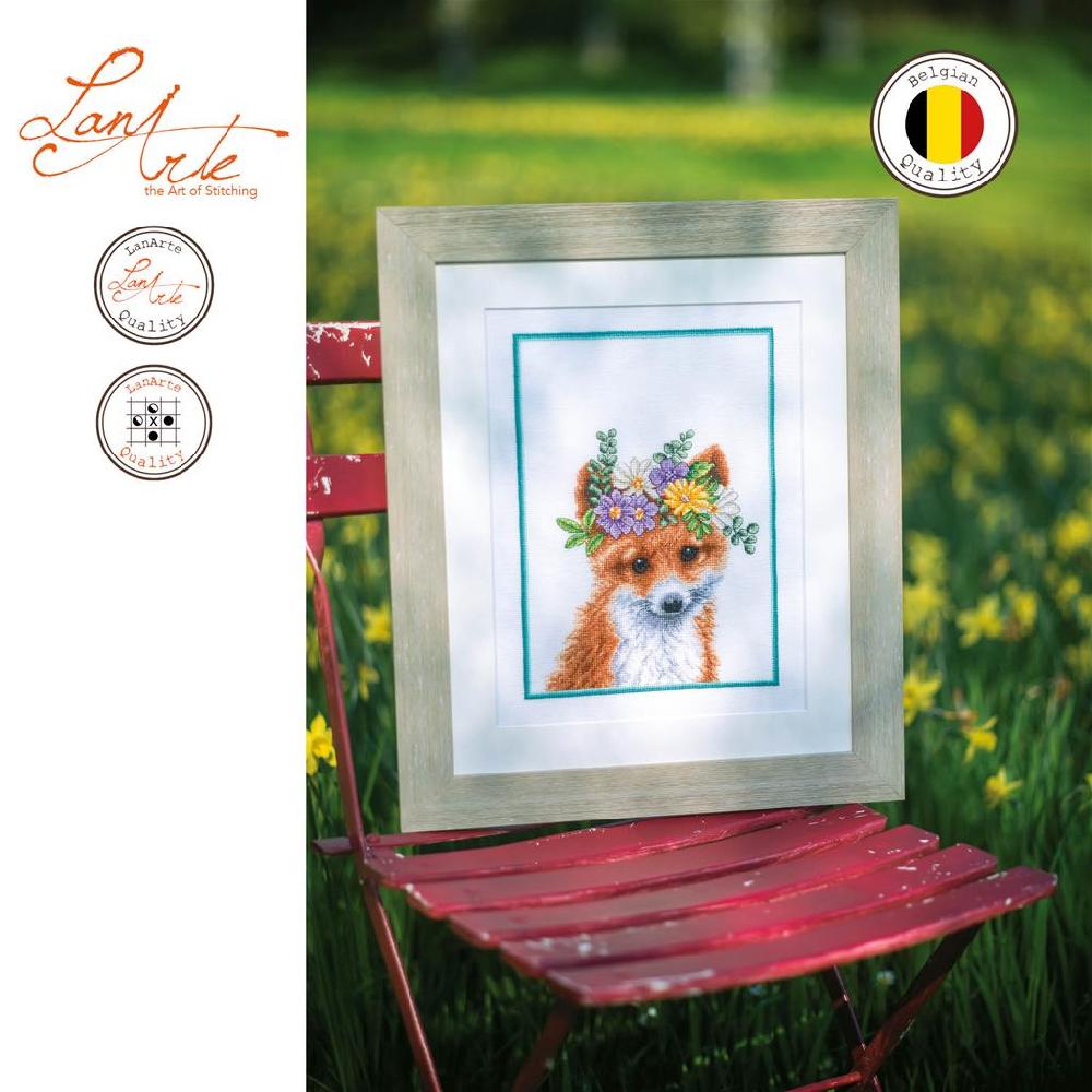 Lanarte Kit Au Point Compté Renard Couronne De Fleurs