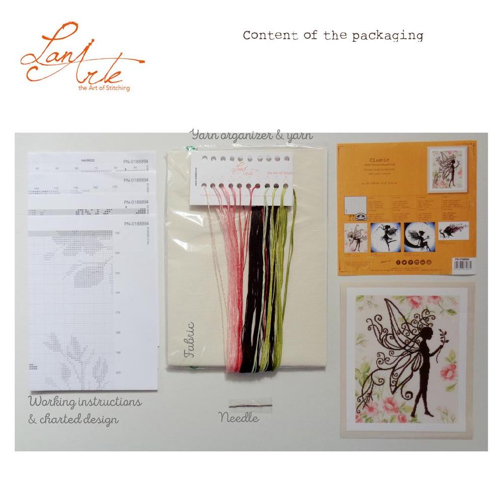 Lanarte Kit Au Point Compté Silhouette De Fée Fleur