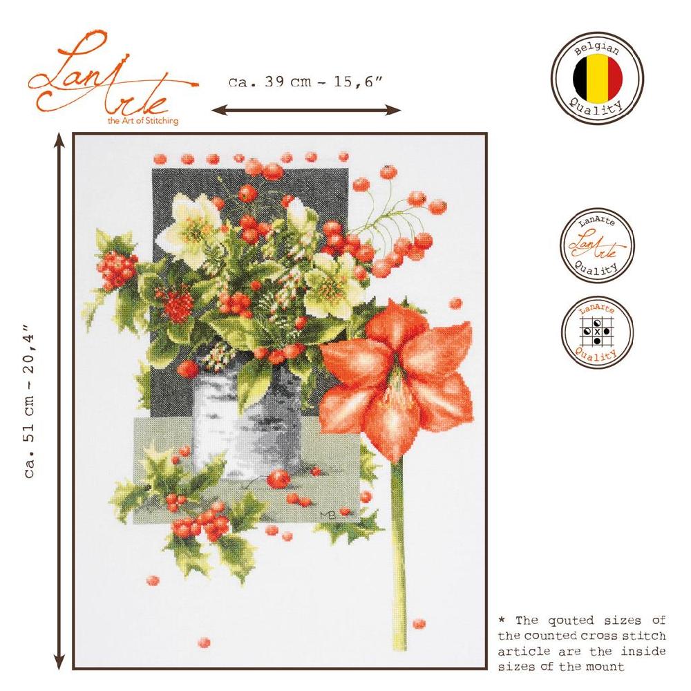 Lanarte Kit Au Point Compté Amaryllis Joyeux