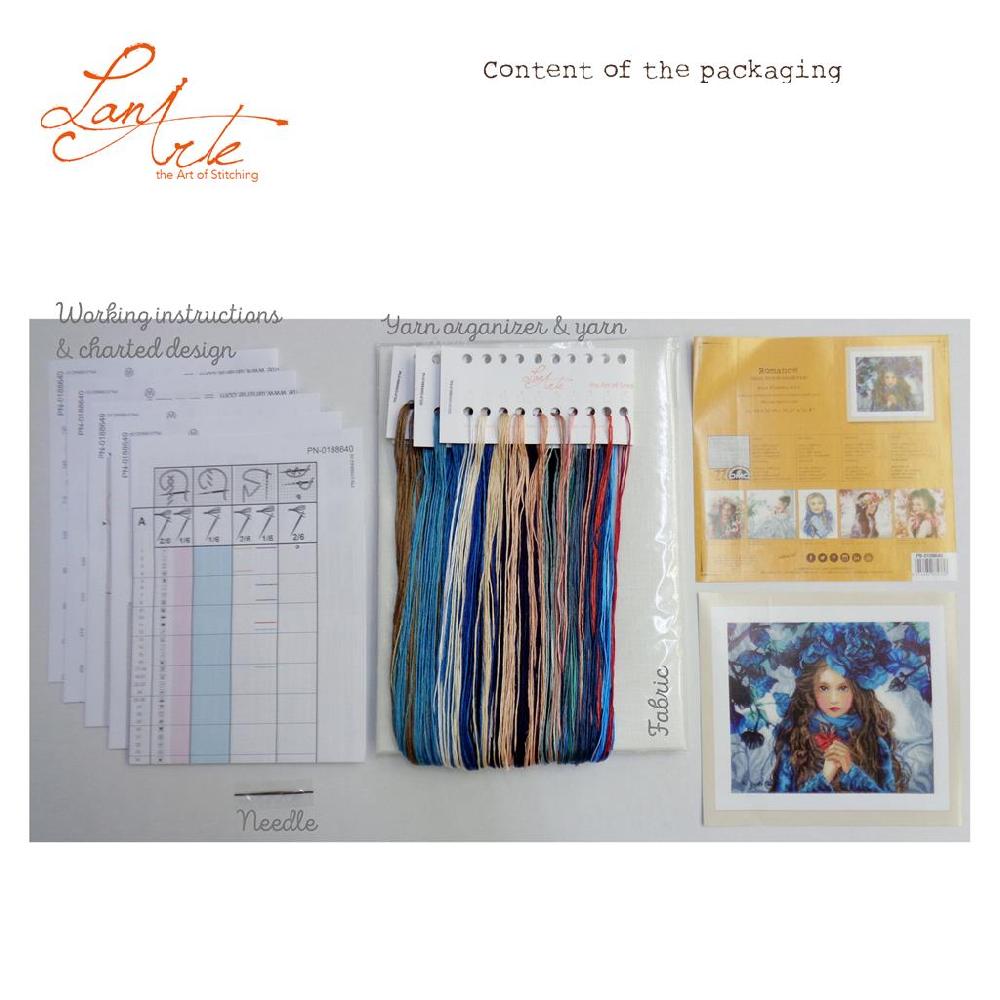Lanarte Kit Au Point Compté Blue Flowers Girl