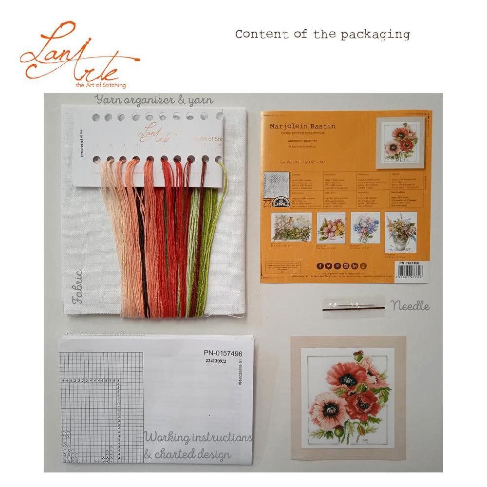 Lanarte Kit Au Point Compté Bouquet D'anemones