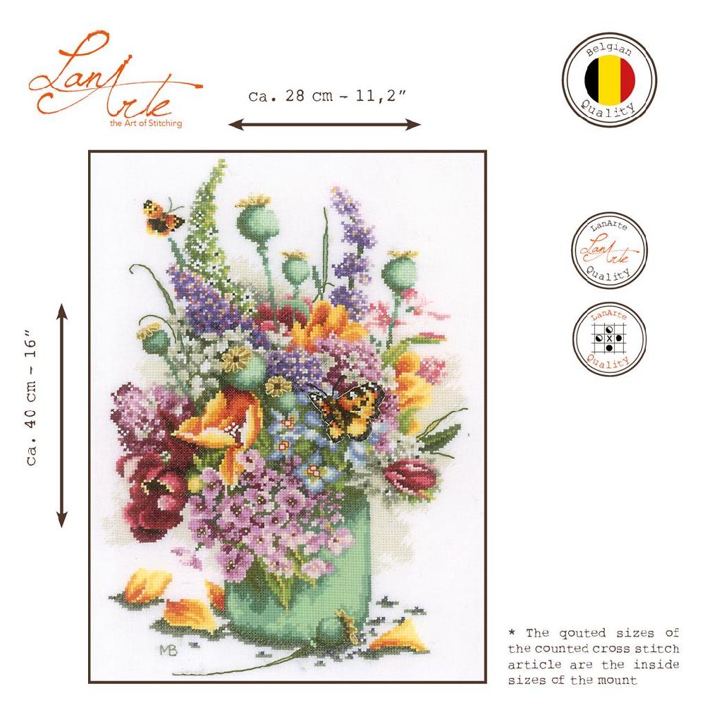 Lanarte Kit Au Point Compté Bouquet De Fleurs