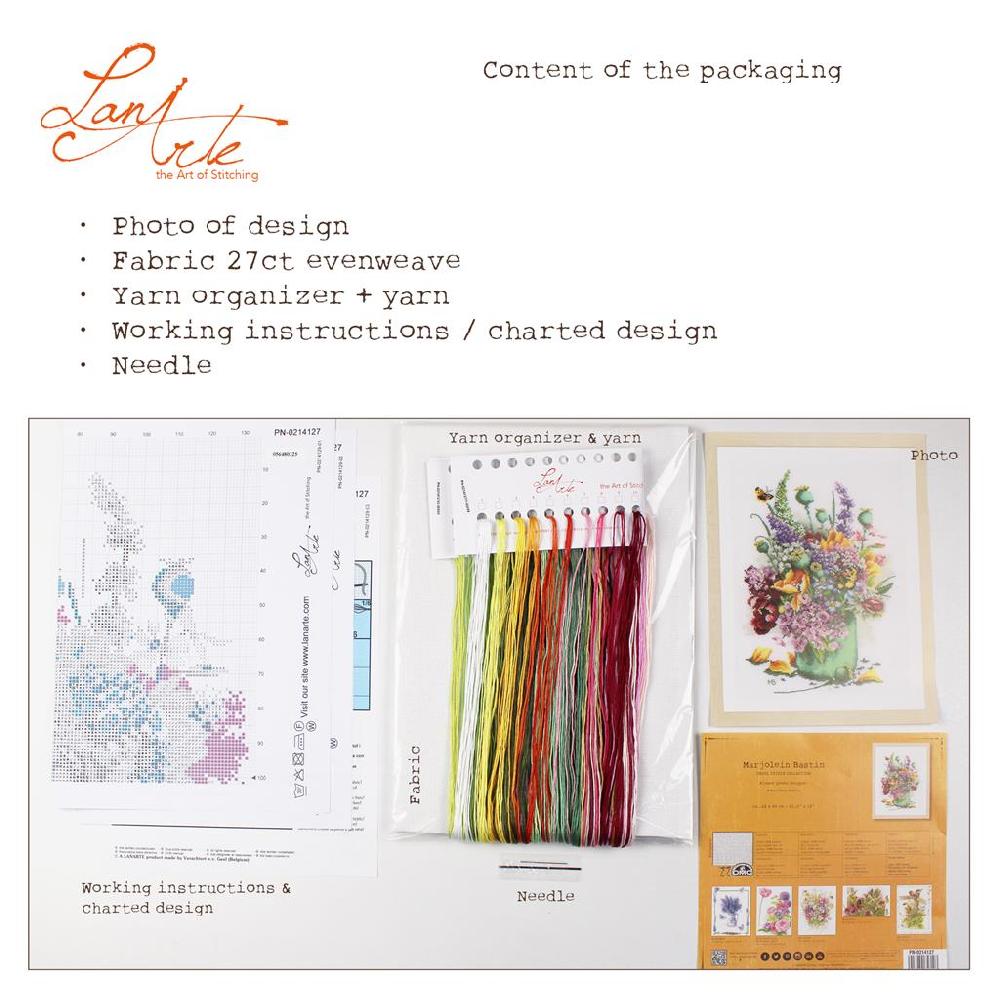 Lanarte Kit Au Point Compté Bouquet De Fleurs