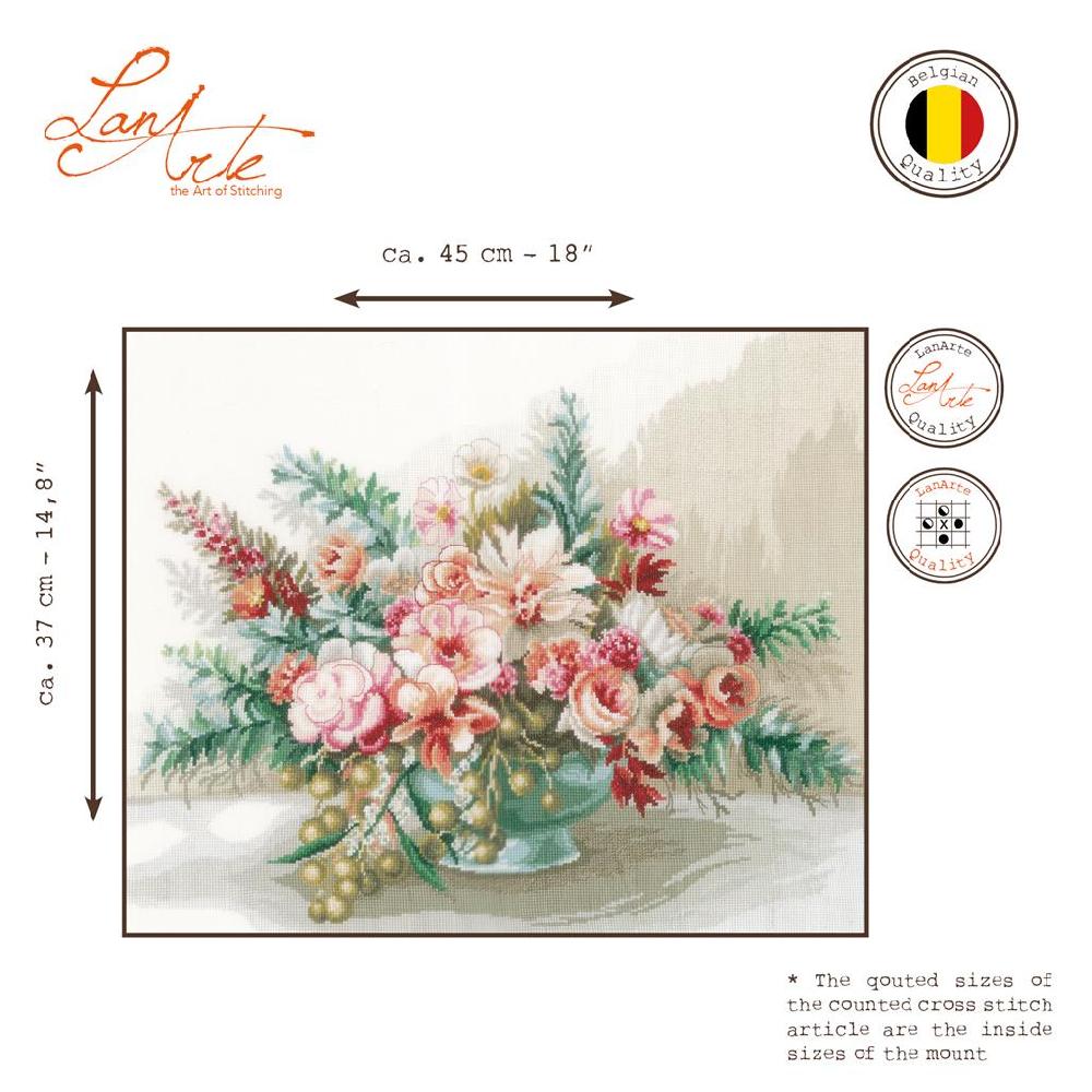 Lanarte Kit Au Point Compté Bouquet De Fleurs