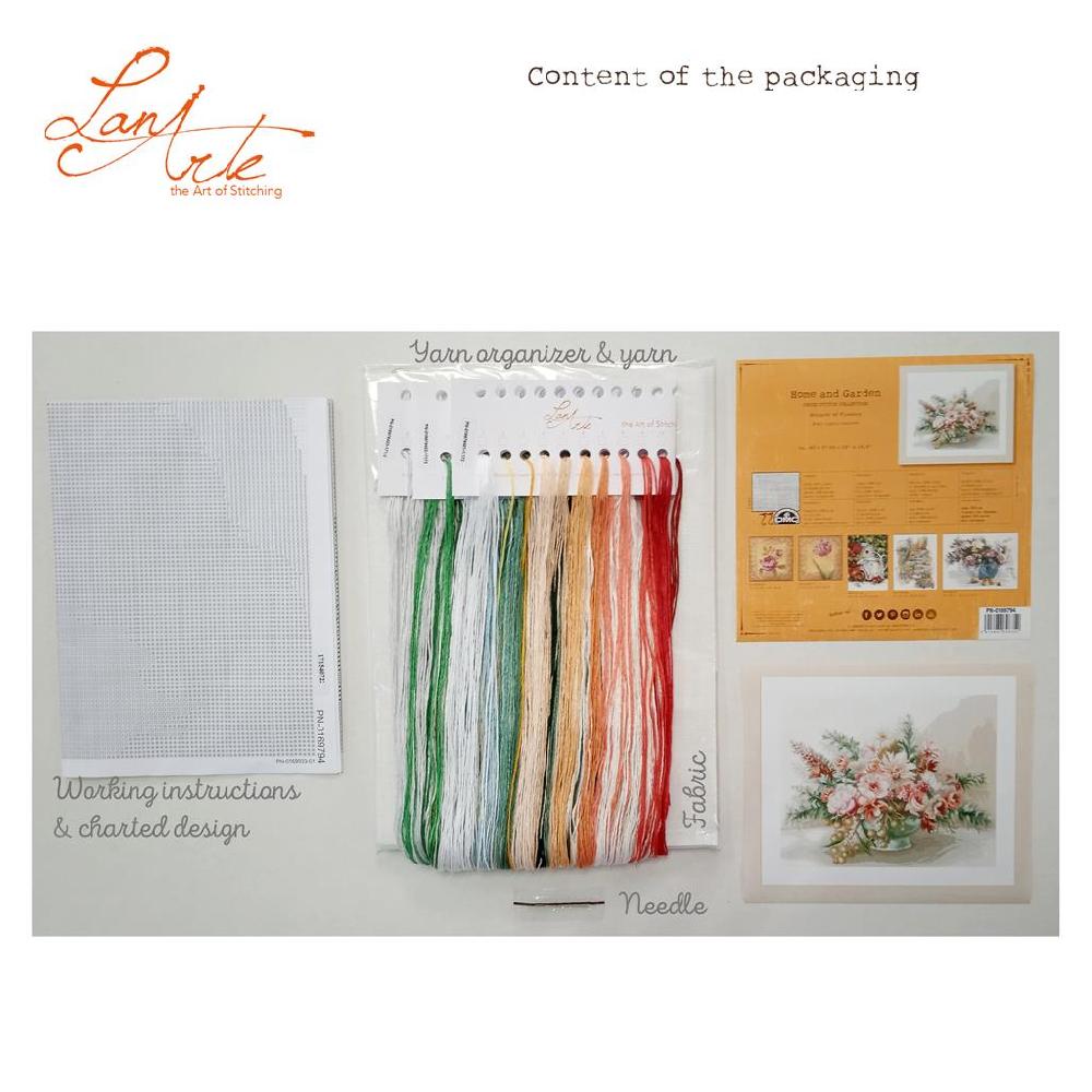 Lanarte Kit Au Point Compté Bouquet De Fleurs