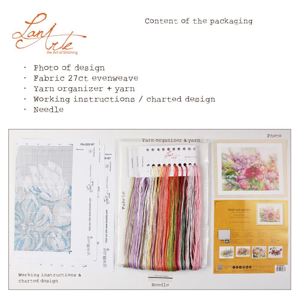 Lanarte Kit Au Point Compté Bright Florals