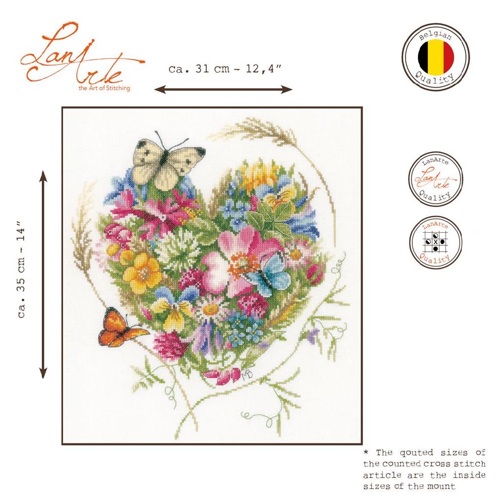 Lanarte Kit Au Point Compté Coeur De Fleurs