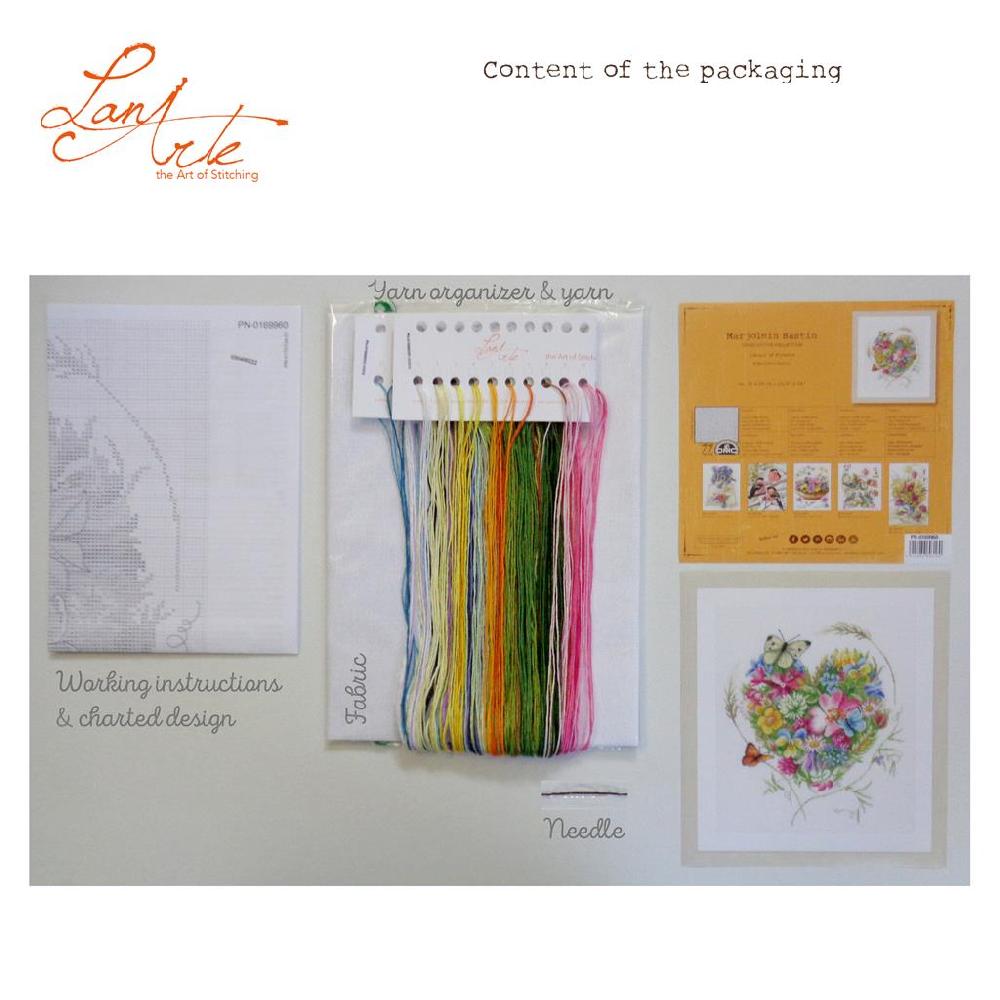 Lanarte Kit Au Point Compté Coeur De Fleurs