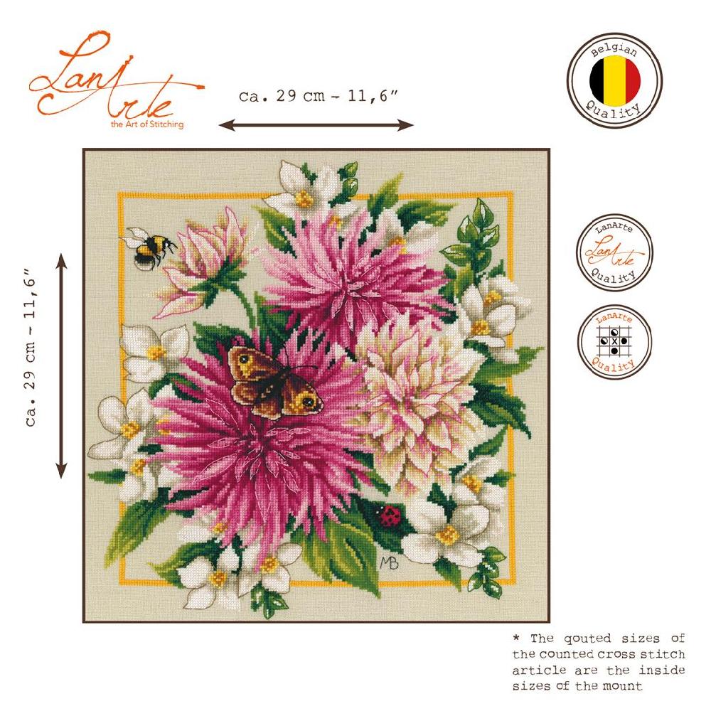 Lanarte Kit Au Point Compté Dahlia De Soie Rose