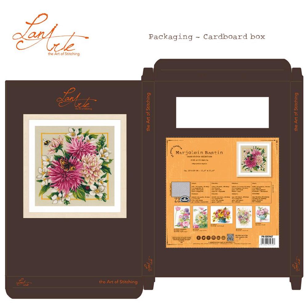 Lanarte Kit Au Point Compté Dahlia De Soie Rose