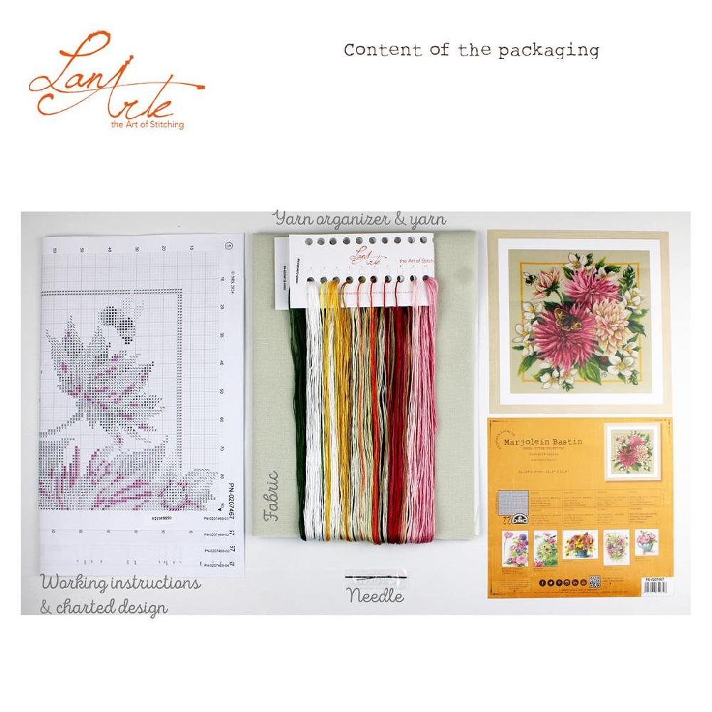 Lanarte Kit Au Point Compté Dahlia De Soie Rose