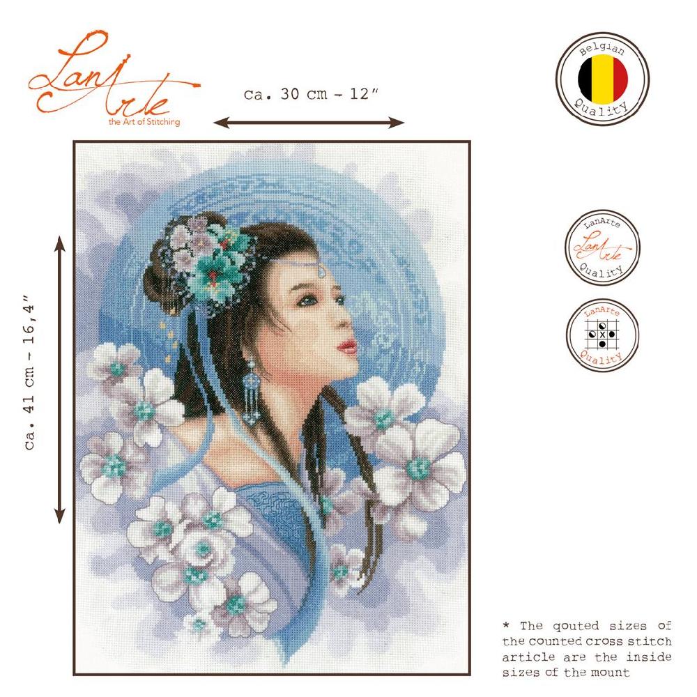 Lanarte Kit Au Point Compté Dame Asiatique En Bleu