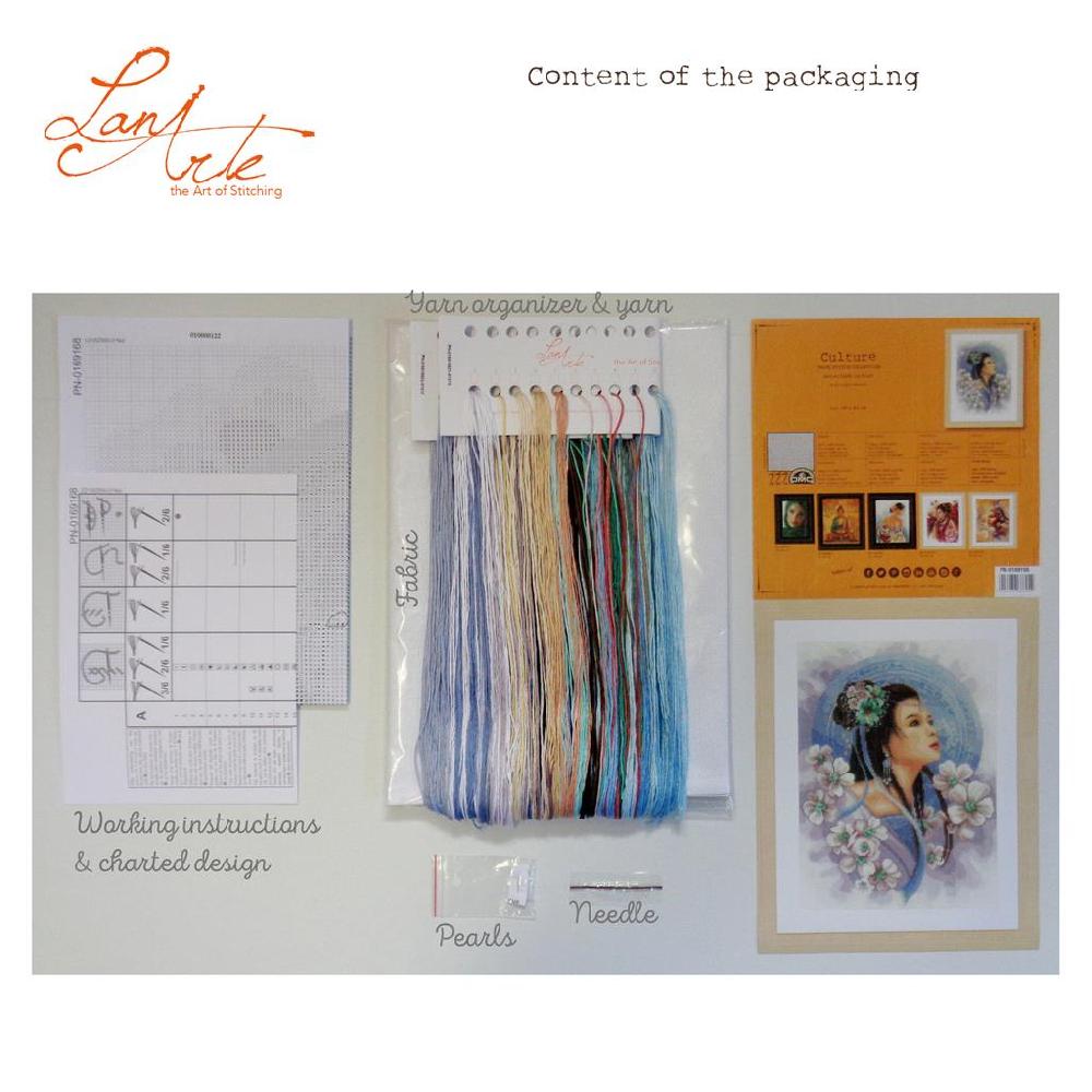 Lanarte Kit Au Point Compté Dame Asiatique En Bleu