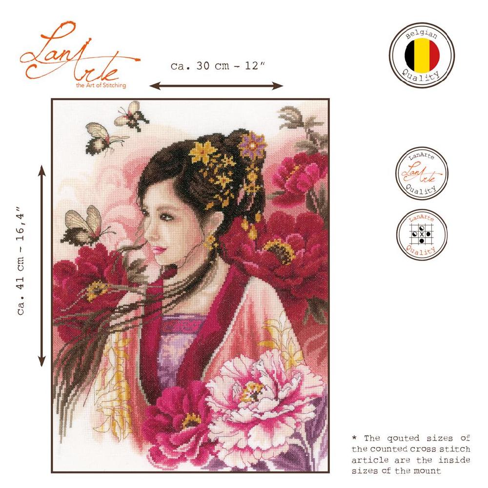 Lanarte Kit Au Point Compté Dame Asiatique En Rose