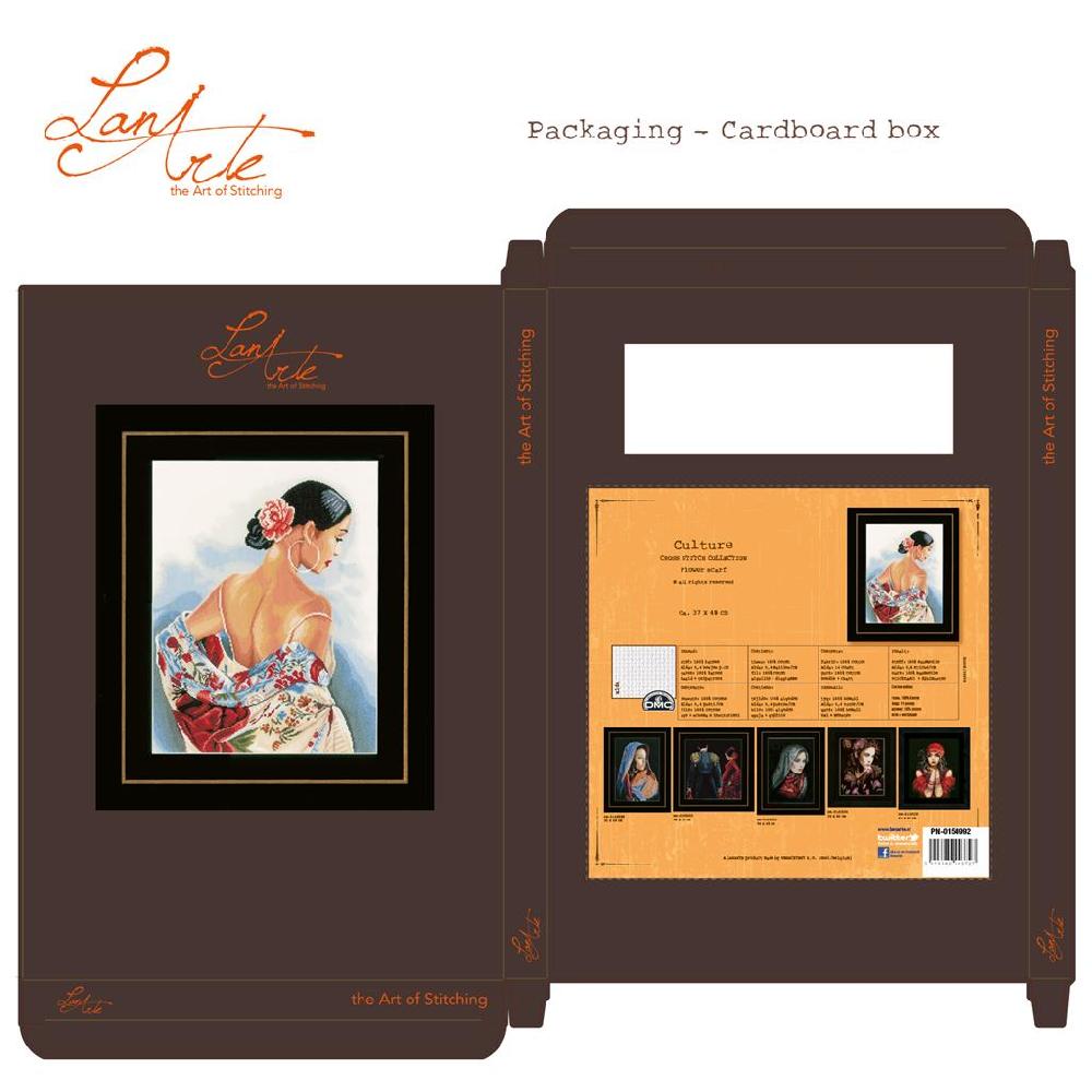 Lanarte Kit Au Point Compté Écharpe Florale