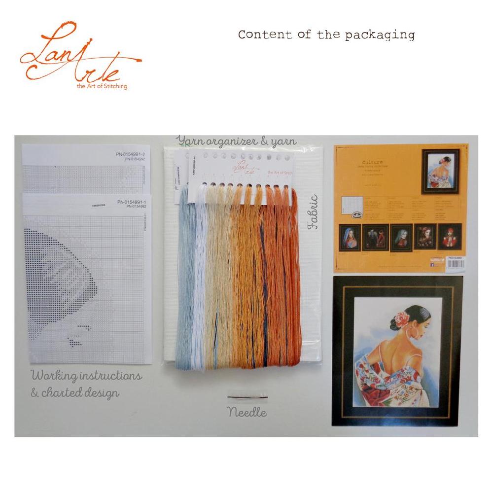 Lanarte Kit Au Point Compté Écharpe Florale