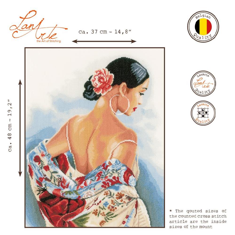 Lanarte Kit Au Point Compté Écharpe Florale