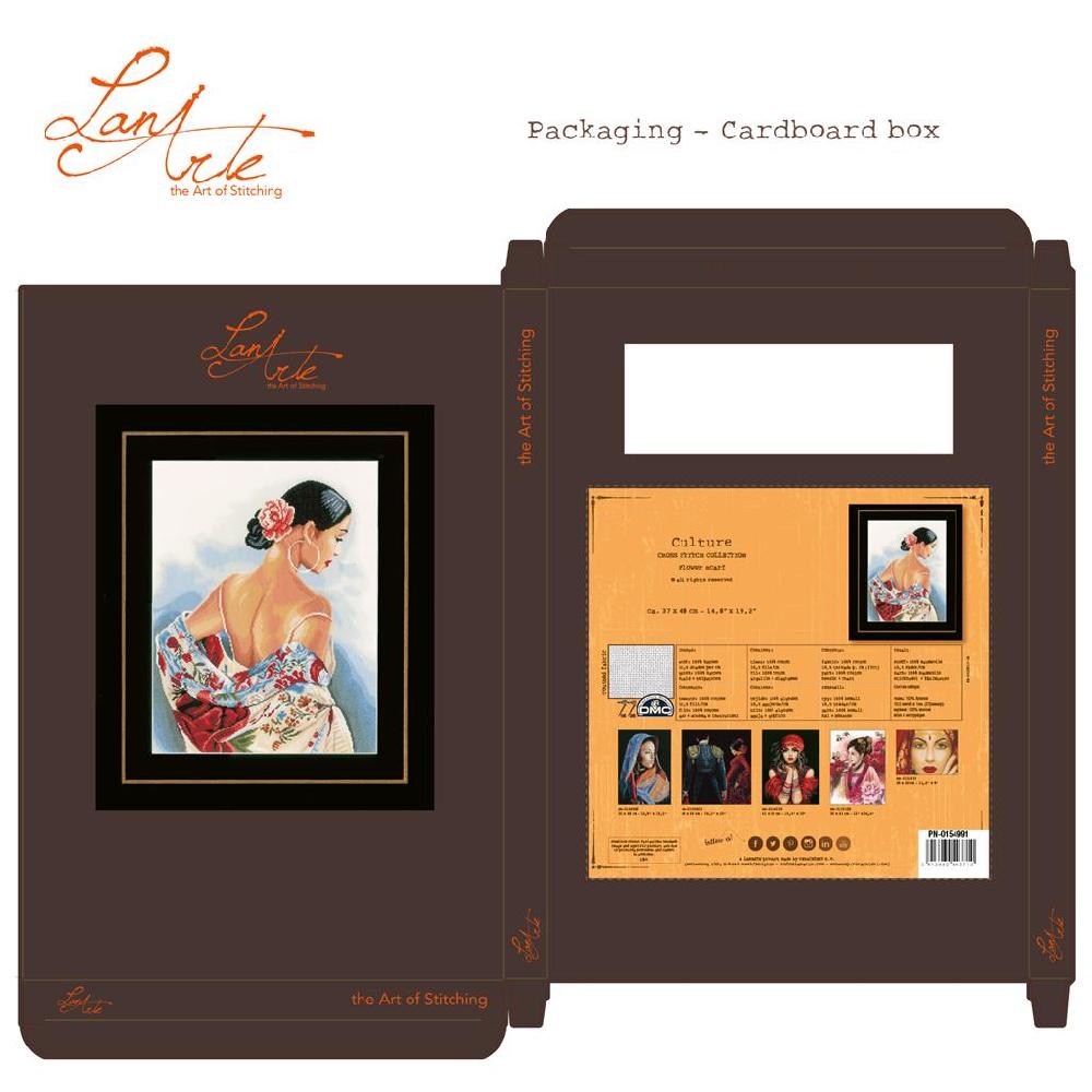 Lanarte Kit Au Point Compté Écharpe Florale