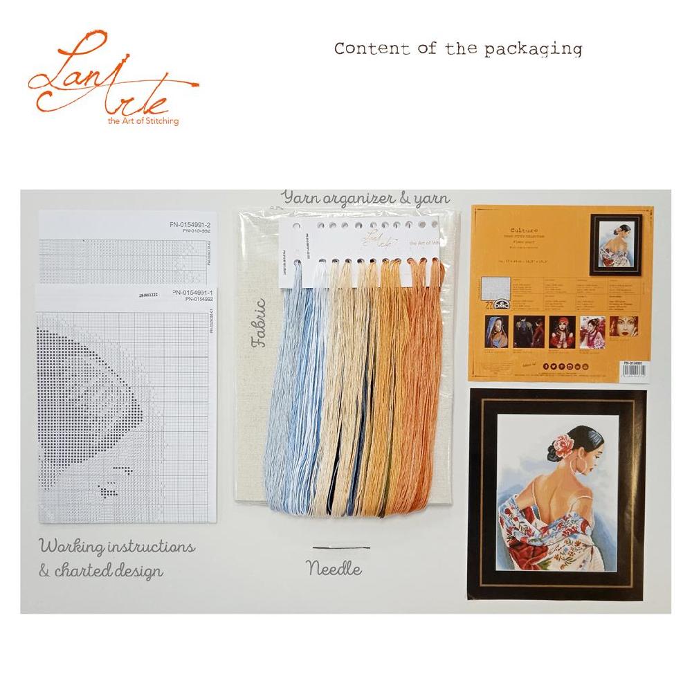 Lanarte Kit Au Point Compté Écharpe Florale