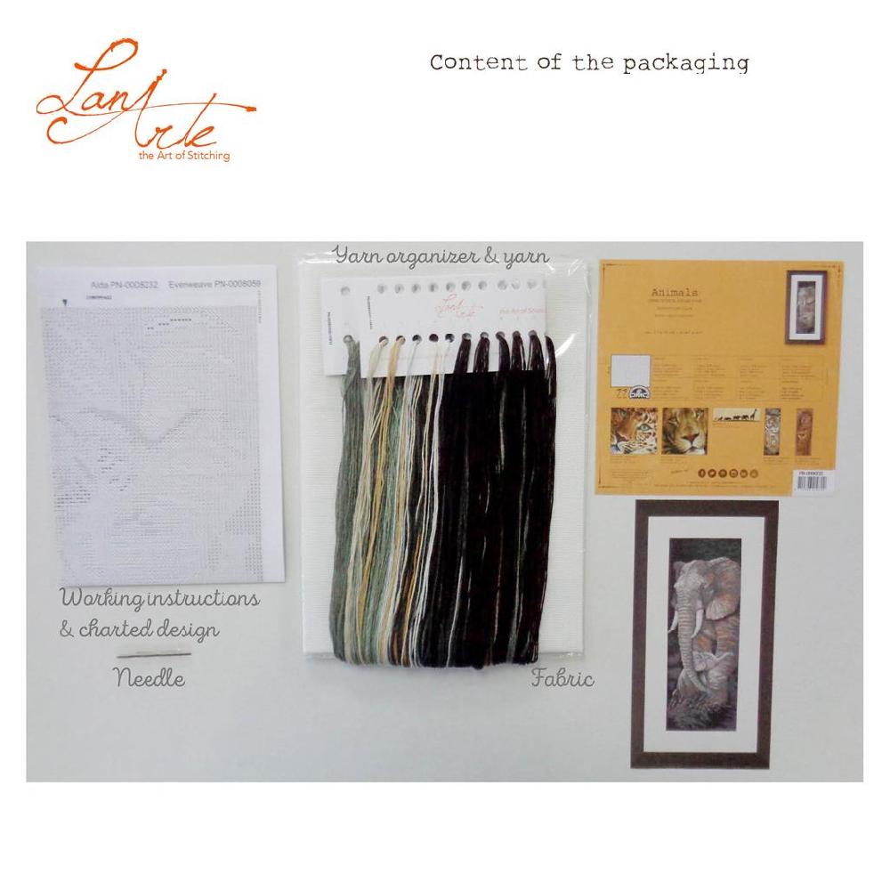 Lanarte Kit Au Point Compté Eléphant Avec Petit