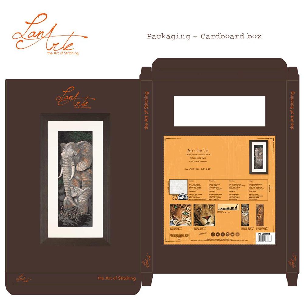 Lanarte Kit Au Point Compté Eléphant Avec Petit