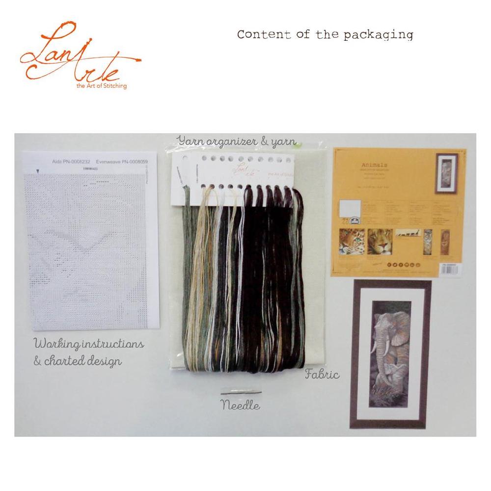 Lanarte Kit Au Point Compté Eléphant Avec Petit