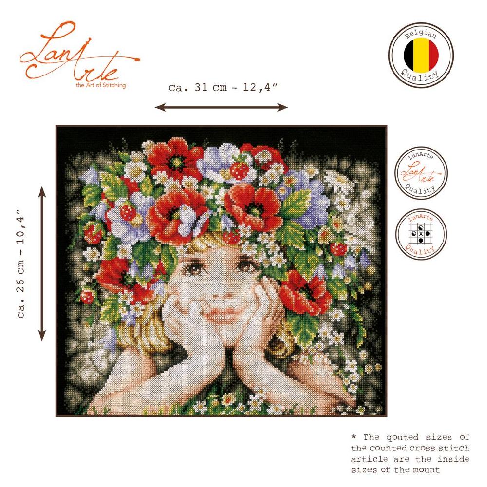 Lanarte Kit Au Point Compté Fille Avec Des Fleurs
