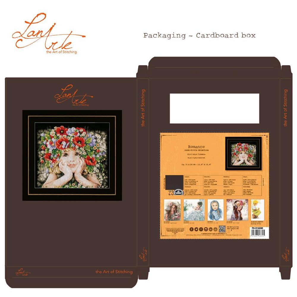 Lanarte Kit Au Point Compté Fille Avec Des Fleurs