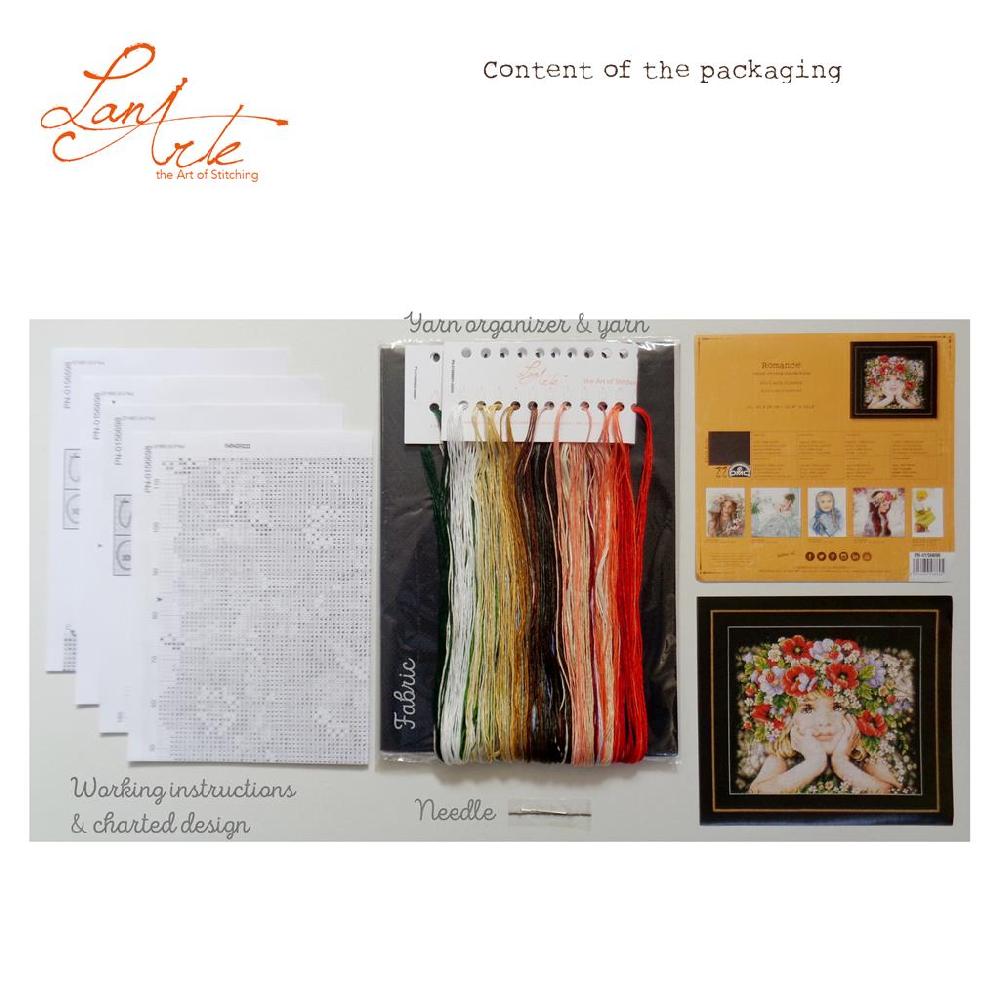 Lanarte Kit Au Point Compté Fille Avec Des Fleurs