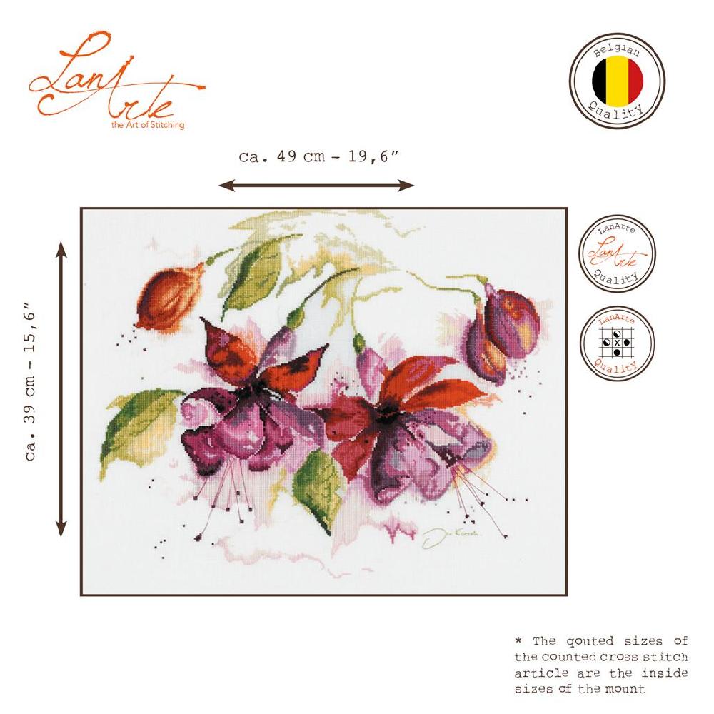 Lanarte Kit Au Point Compté Fleurs En Aquarelle