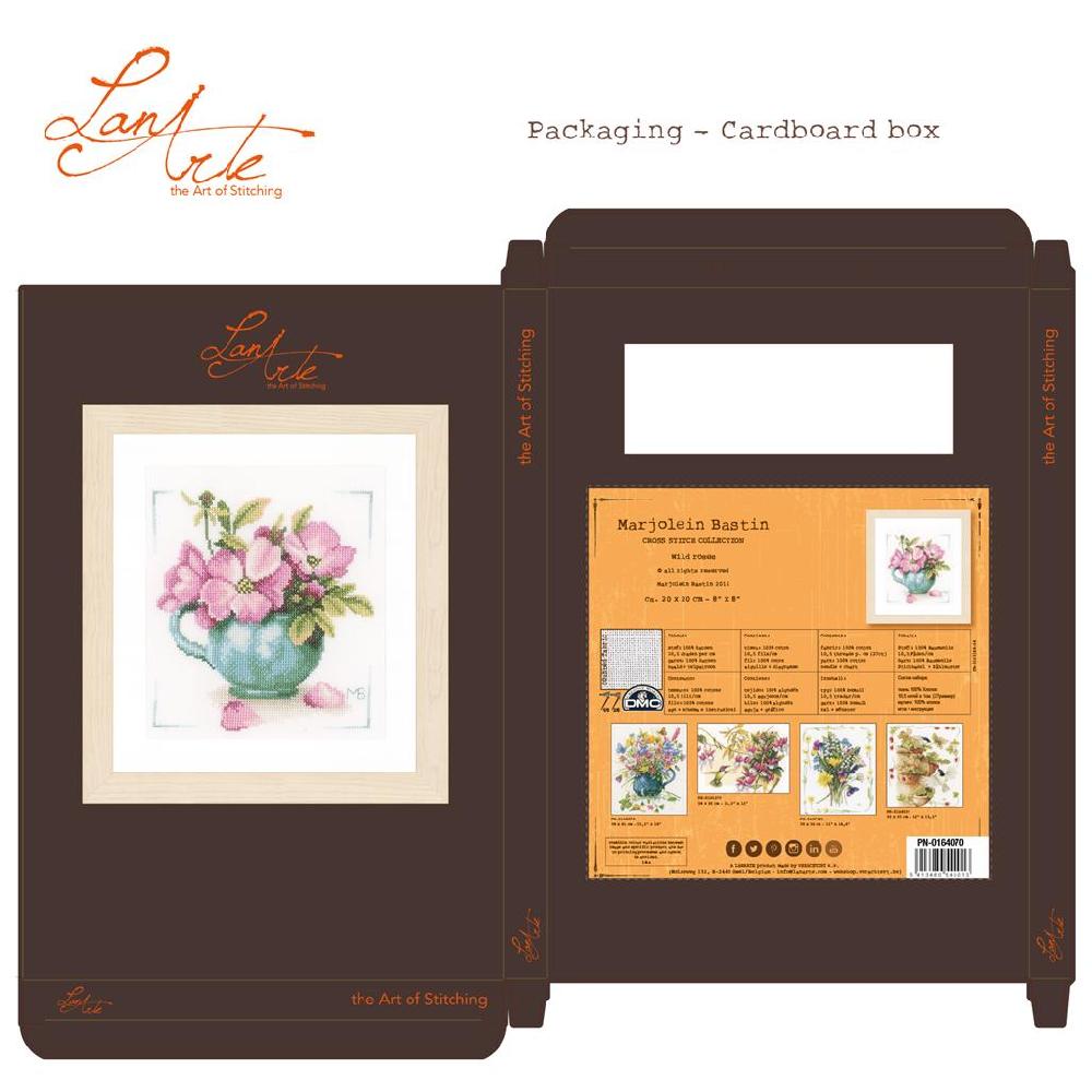Lanarte Kit Au Point Compté Fleurs Roses