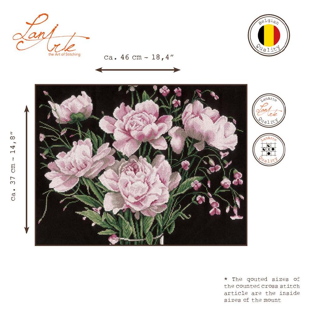 Lanarte Kit Au Point Compté Fleurs Roses
