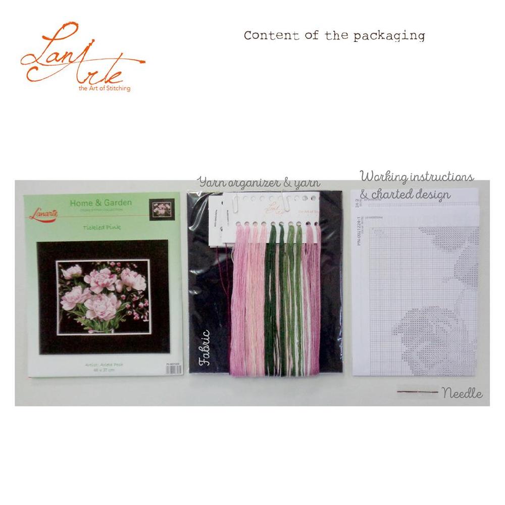 Lanarte Kit Au Point Compté Fleurs Roses