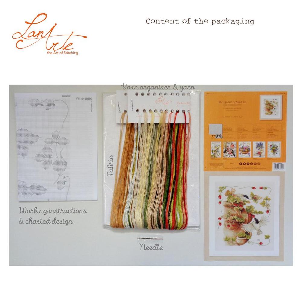 Lanarte Kit Au Point Compté Fraises Et Oiseaux