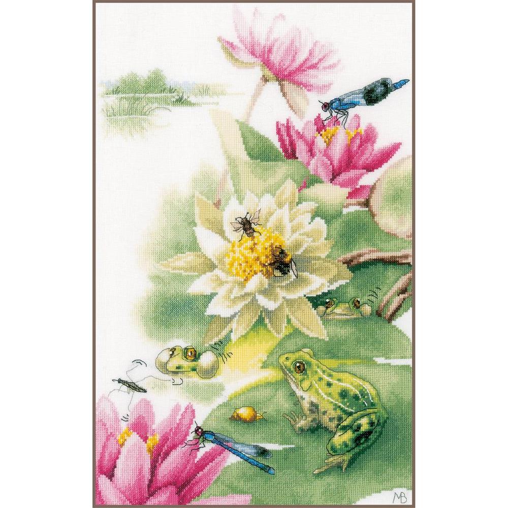 lanarte Kit au point compté Lys et grenouilles