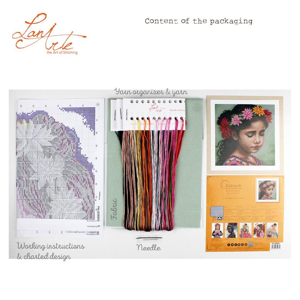 Lanarte Kit Au Point Compté Mon Bandeau De Dahlias