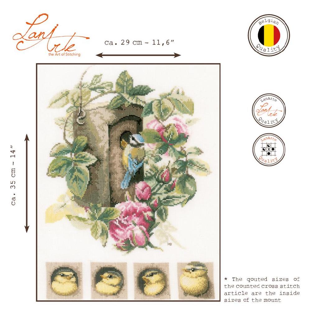 Lanarte Kit Au Point Compté Nichoir Avec Des Roses