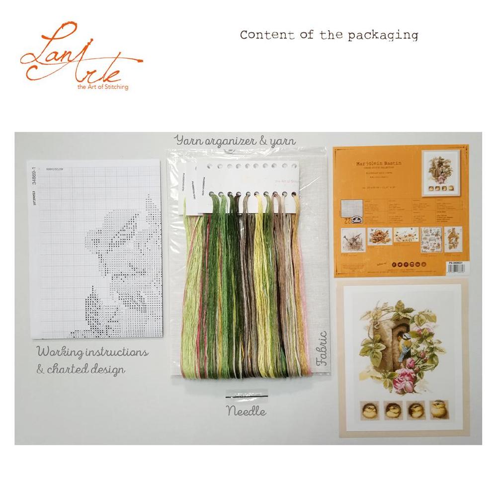 Lanarte Kit Au Point Compté Nichoir Avec Des Roses