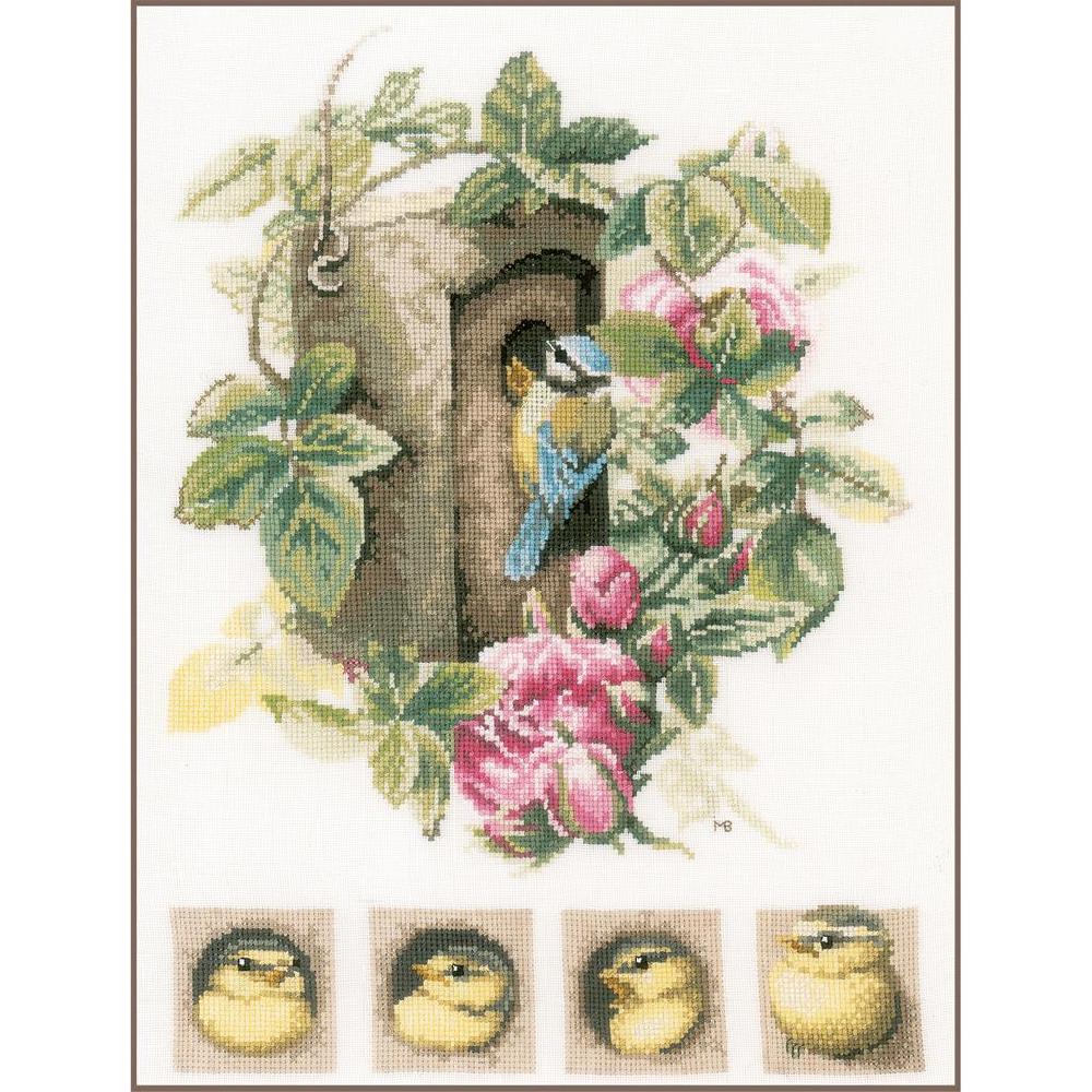 lanarte Kit au point compté Nichoir avec des roses