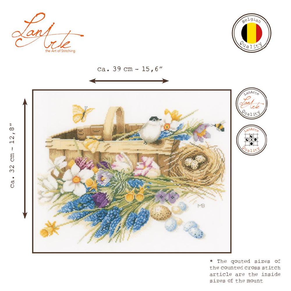 Lanarte Kit Au Point Compté Panier Avec Fleurs