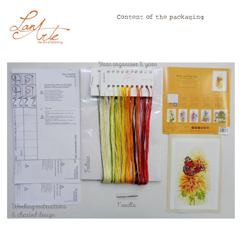 Lanarte Kit Au Point Compté Papillon Paon Flottant