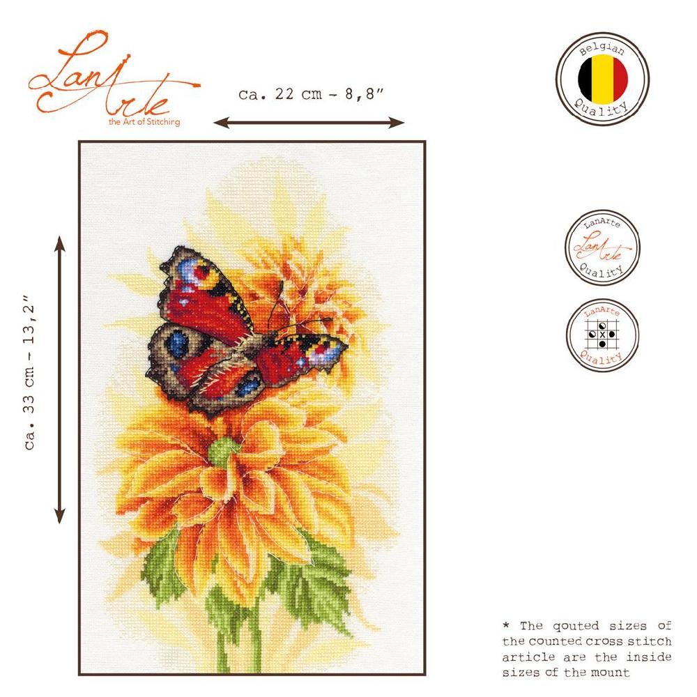 Lanarte Kit Au Point Compté Papillon Paon Flottant