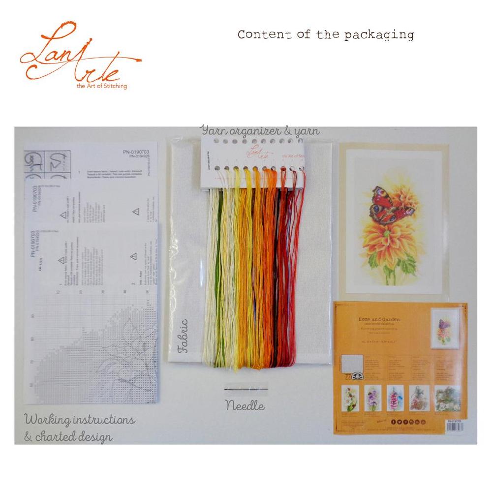 Lanarte Kit Au Point Compté Papillon Paon Flottant