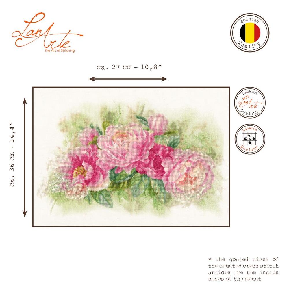 Lanarte Kit Au Point Compté Pivoines